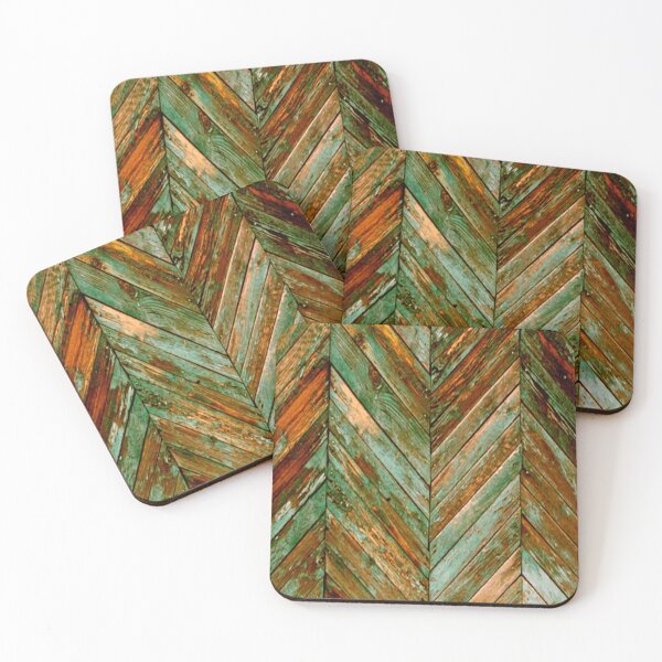 Item preview, Copper Teal Wood Effect Geometric Pattern designed and sold by Vicky Brago-Mitchell®.