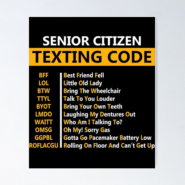 Gifts for Senior Citizens Senior Citizen Texting Code Gift for Senior Women  and Men Funny Gag Gifts for Older Old People, Senior Gifts 