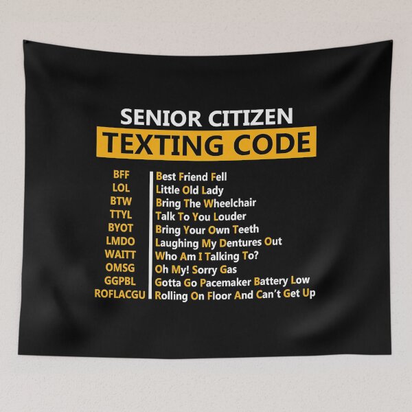 Item preview, Senior Citizen Texting Code Funny designed and sold by Earthshaker-art.