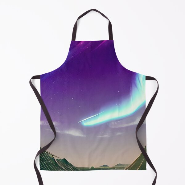 Item preview, Camping in the Night Looking Over a Beautiful Aurora - Serene Landscape Art designed and sold by SolusVirent.
