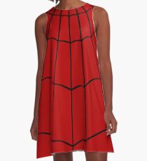 Spider Web - Red A-Line Dress
