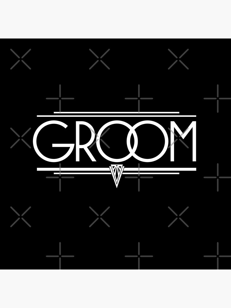 GROOM Stylish Type Hand Lettering - Wedding Art Deco Elegant White on Black by 26-Characters