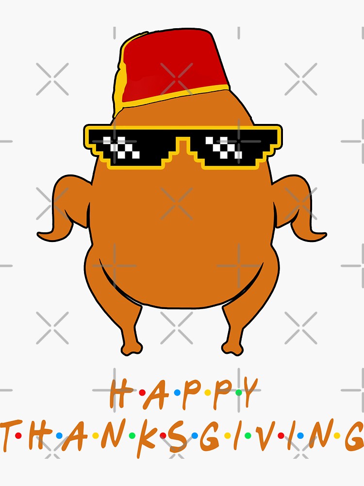 "monica turkey head happy thanksgiving" Sticker for Sale by Eisogun