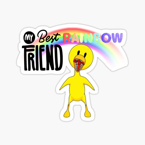 My Best Rainbow Friend Pink Sticker for Sale by TheBullishRhino