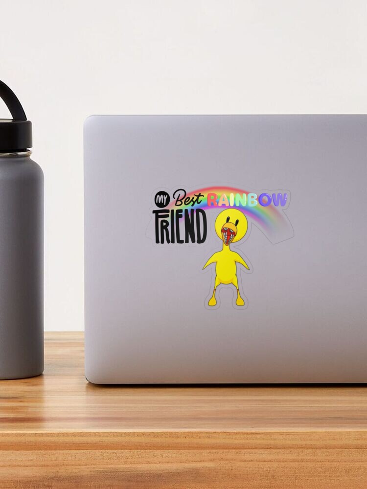 My Best Rainbow Friend Pink Sticker for Sale by TheBullishRhino