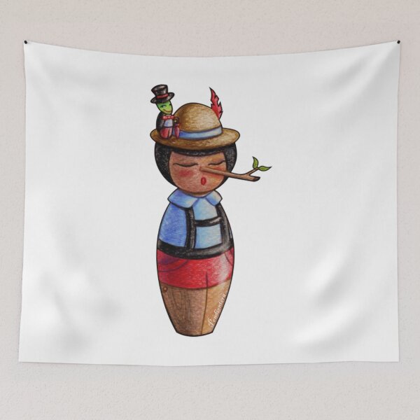 Item preview, Kokeshi Pinocchio and the Cricket  designed and sold by CarolRogan.