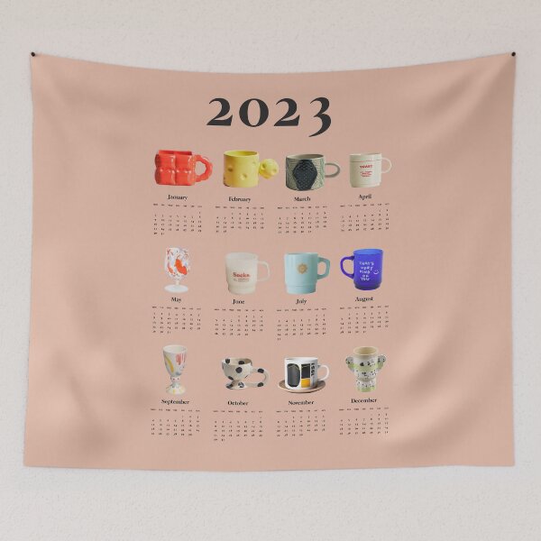 Item preview, Aesthetic Wall Calendar for Coffee Lovers, Cup Lovers designed and sold by SerenaChoe.