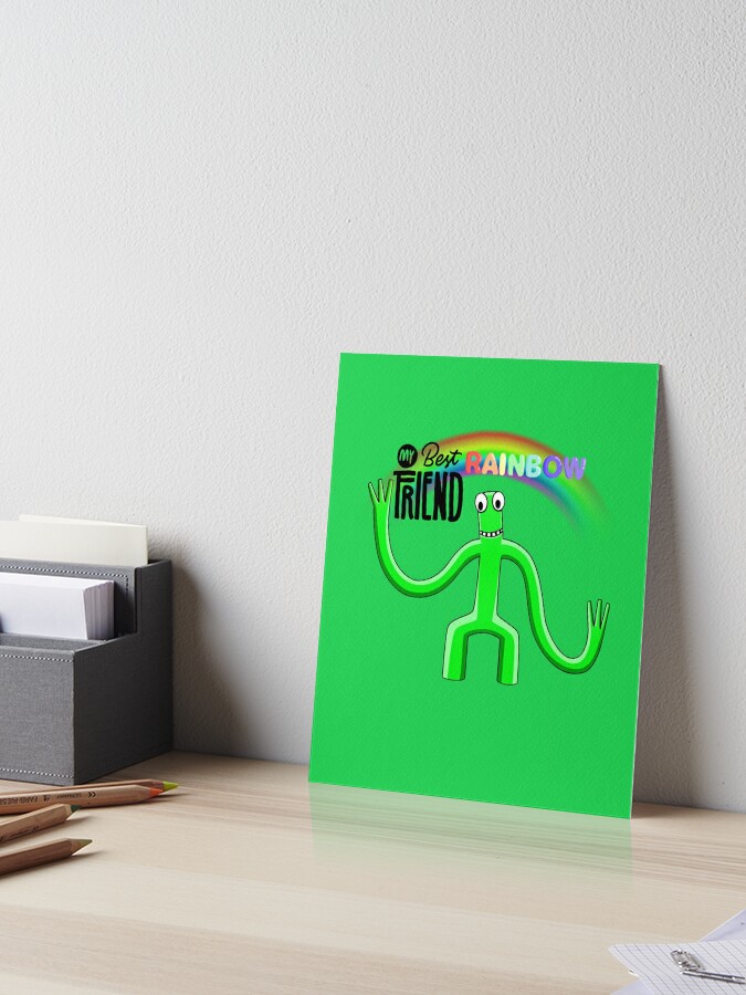 My Best Rainbow Friend Green Art Board Print for Sale by TheBullishRhino