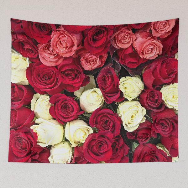 Item preview, Red White Pink Rose Bouquet Flowering Plants designed and sold by SanArtcisco.