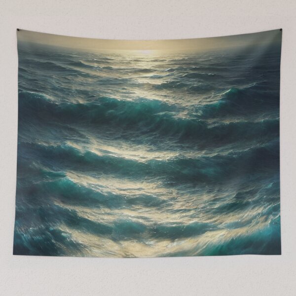 Item preview, Huge Waves Stormy Ocean - Sun Set designed and sold by Devin Farinsky.