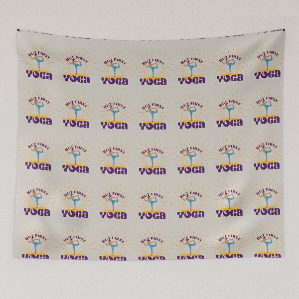 Item preview, But First Yoga for yoga lovers, yoga teaches, yoga instructors modern classmates stretches for women designed and sold by tranquilbeach.
