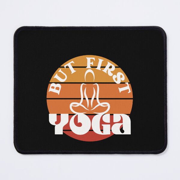Item preview, Vintage sunset But First Yoga for yoga lovers, yoga teaches, yoga instructors modern classmates stretches for women (dark fabrics) designed and sold by tranquilbeach.