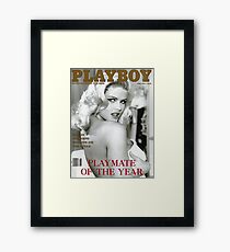 ANNA PLAYBOY WHITE Framed Print