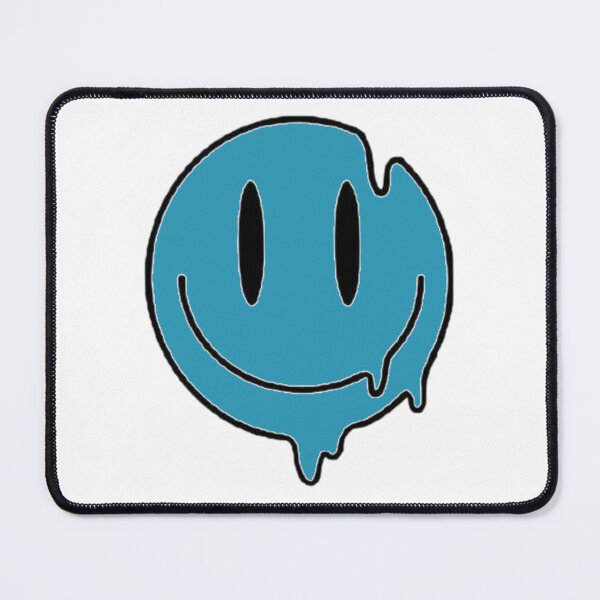 Item preview, blue drippy melting smiley face   designed and sold by opheliaaniston.