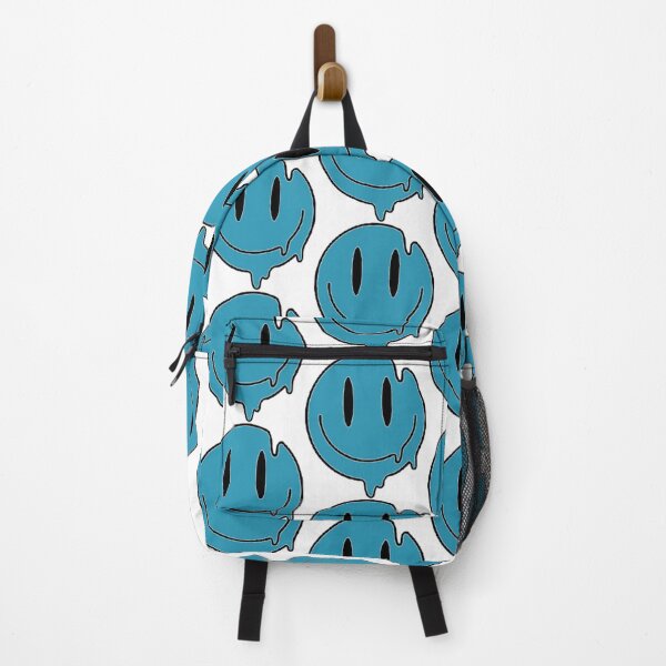 Item preview, blue drippy melting smiley face designed and sold by opheliaaniston.