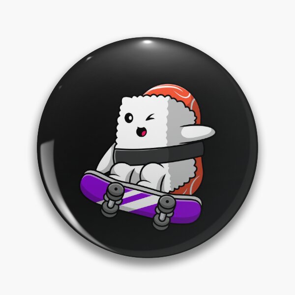 Item preview, Cute Animated Funny Japanese Sushi Skater designed and sold by mkzmerch.