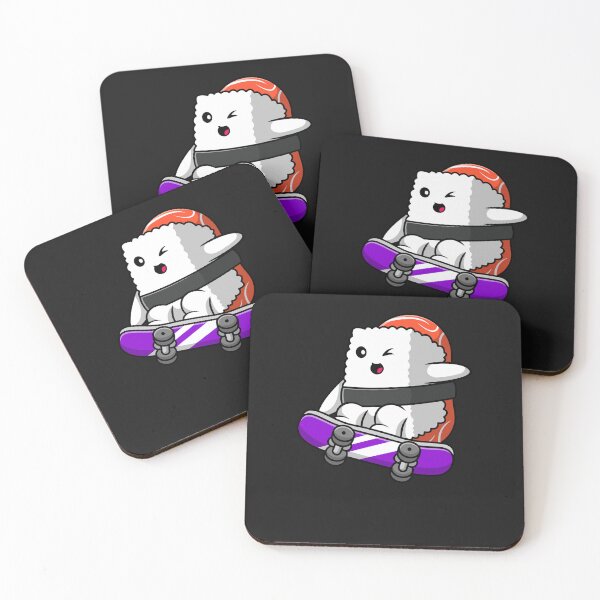 Item preview, Cute Animated Funny Japanese Sushi Skater designed and sold by mkzmerch.