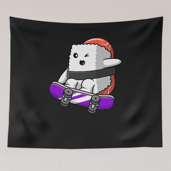 Item preview, Cute Animated Funny Japanese Sushi Skater designed and sold by mkzmerch.