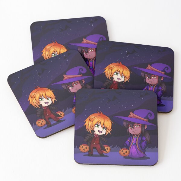 Item preview, Halloween Witch and Vampire Chibi designed and sold by TheKohakuDragon.