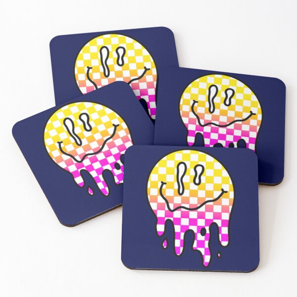 Item preview, Checkered drippy smiley face   designed and sold by opheliaaniston.