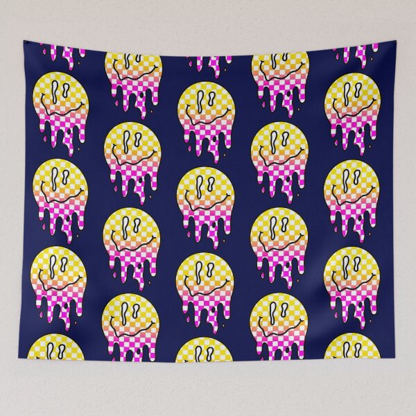 Item preview, Checkered drippy smiley face   designed and sold by opheliaaniston.