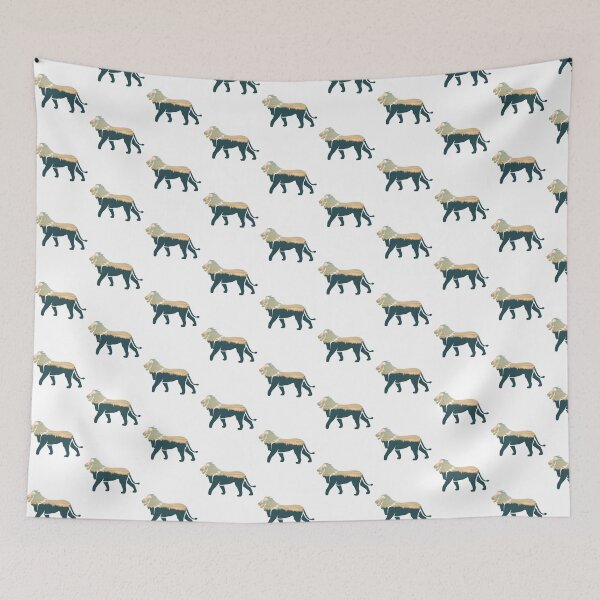 Item preview, Forest Trees Under Calm Sky Lion | Colorful Lion designed and sold by BopleDesigns.