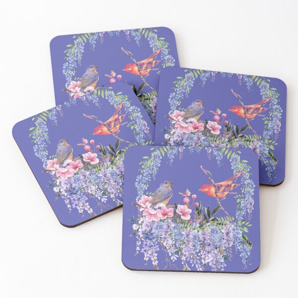 Item preview, Cottagecore Botanicals - Canary Robin on a Wisteria Twining Vine designed and sold by ttsayt1earth.
