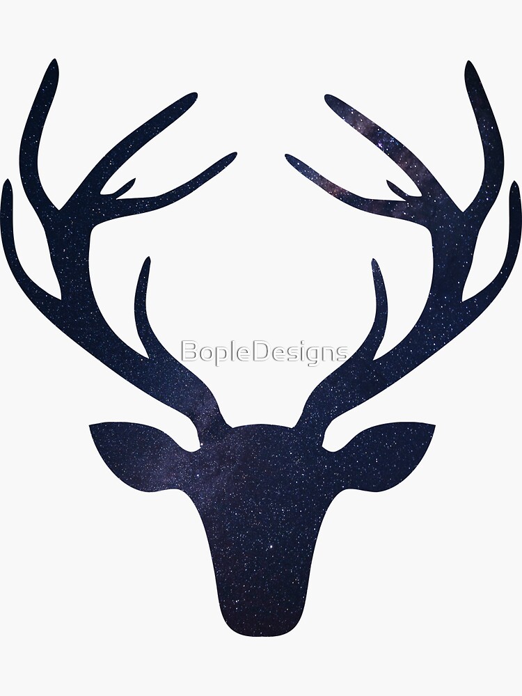 Glowing Milky Way On Dark Sky Reindeer Head Cute Reindeer Sticker