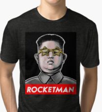 Rocketman Donald Trump Kim Jong-Un Rocket Man T Shirt Tri-blend T-Shirt