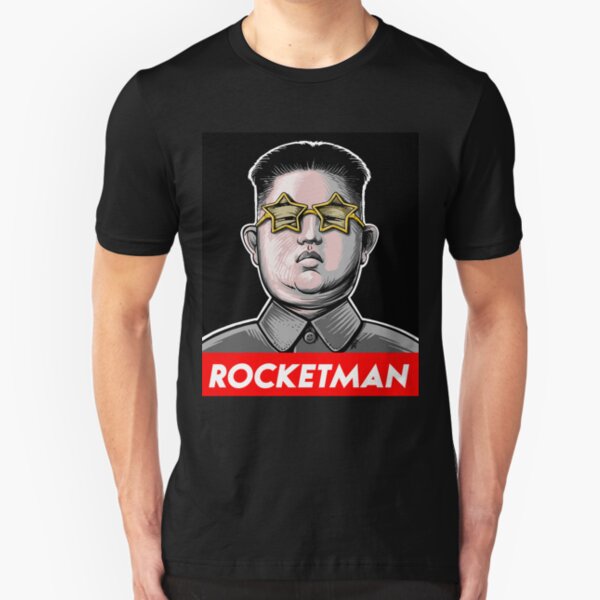 Rocketman Donald Trump Kim Jong-Un Rocket Man T Shirt Slim Fit T-Shirt