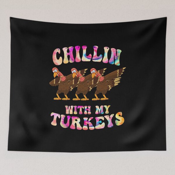 Item preview, Groovy Chillin With My Turkeys Dabbing thanksgiving Tie dye designed and sold by Mac Store.