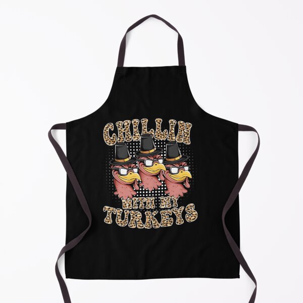 Item preview, Groovy leopard Chillin With My Turkeys with hat thanksgiving designed and sold by Mac Store.