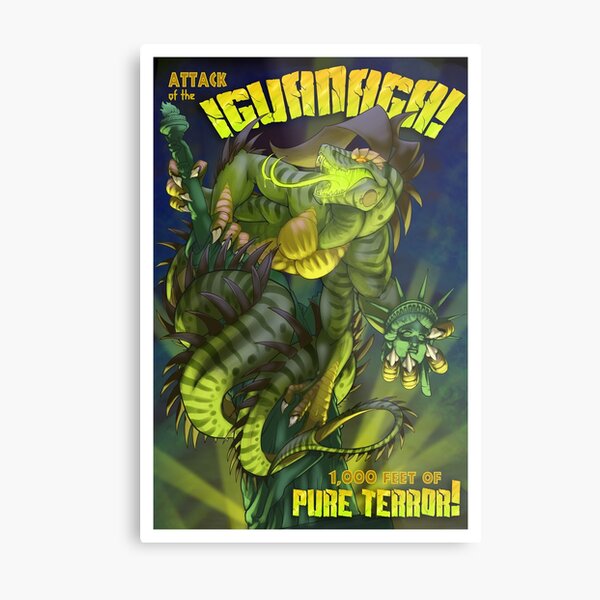 Attack of the Iguanaga! Metal Print