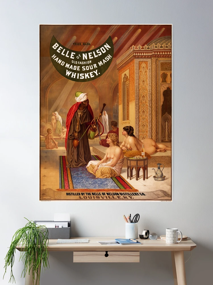 BELLE OF NELSON Hand Made Sour Mash WHISKEY Louisville 1882