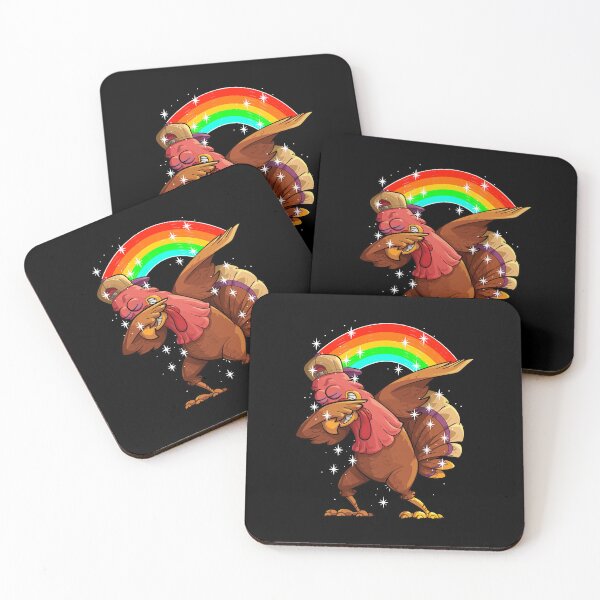 Item preview, Dabbing Turkey Rainbows with twinkling stars thanksgiving designed and sold by Mac Store.