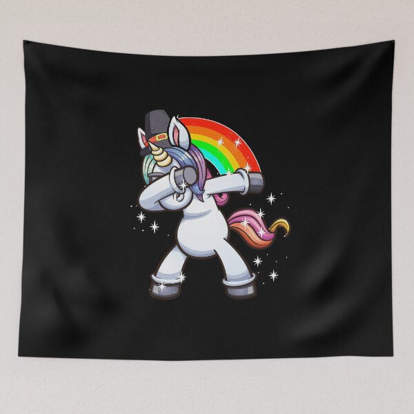 Item preview, Dabbing Unicorn Rainbows with twinkling stars thanksgiving designed and sold by Mac Store.