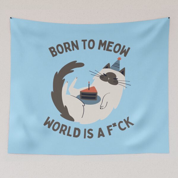 Item preview, Born to die world is a fuck (cat version)   designed and sold by OddDuckShop.