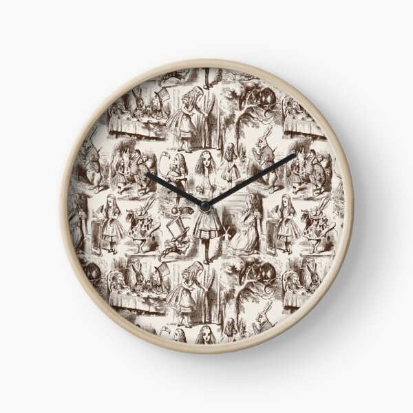 Alice in Wonderland, White Rabbit Checking his Watch, Vintage Alice,   Clock for Sale by EclecticAtHeART