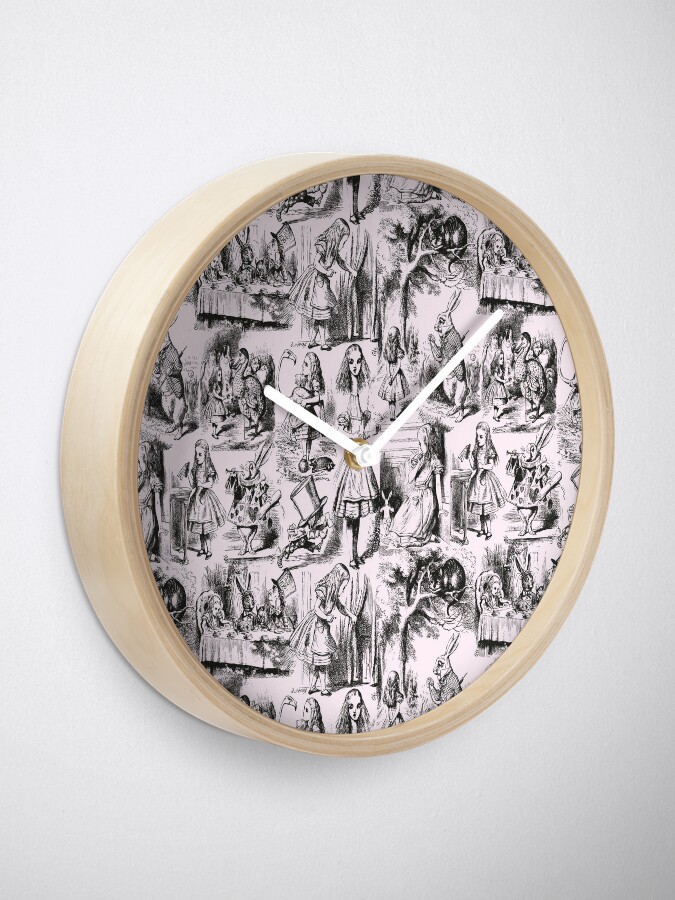 Alice in Wonderland, White Rabbit Checking his Watch, Vintage Alice,   Clock for Sale by EclecticAtHeART