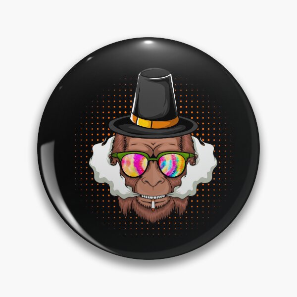 Item preview, Smoking a cigarette Bigfoot wearing hat thanksgiving  designed and sold by Mac Store.