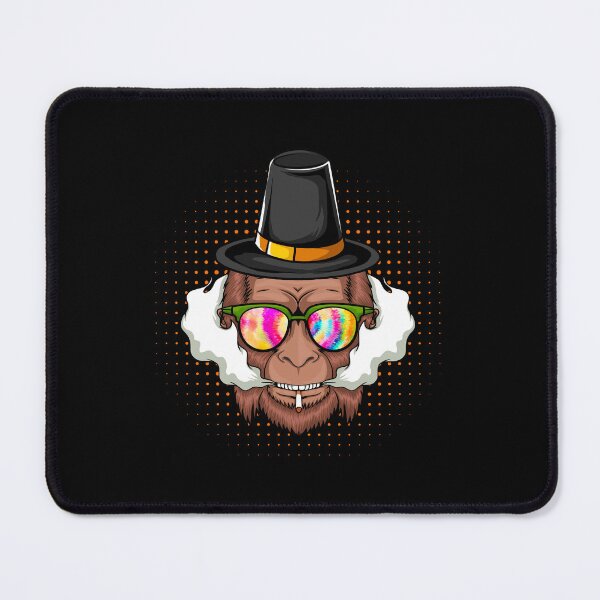Item preview, Smoking a cigarette Bigfoot wearing hat thanksgiving designed and sold by Mac Store.