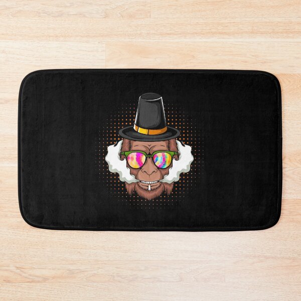 Item preview, Smoking a cigarette Bigfoot wearing hat thanksgiving  designed and sold by Mac Store.