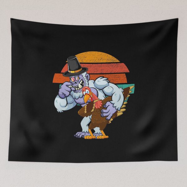 Item preview, Bigfoot wearing hat thanksgiving Tie dye Dabbing turkey designed and sold by Mac Store.