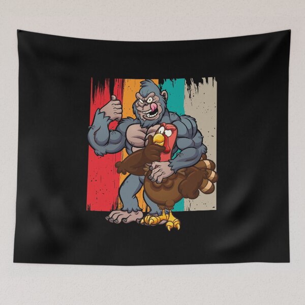 Item preview, Bigfoot wearing hat thanksgiving day turkey vintage designed and sold by Mac Store.