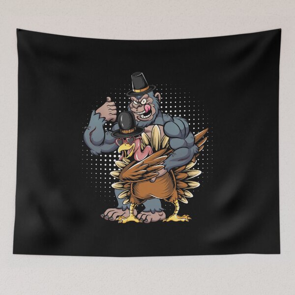 Item preview, Bigfoot wearing hat thanksgiving day Dabbing turkey designed and sold by Mac Store.
