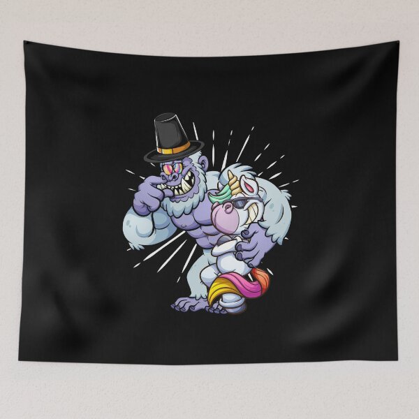 Item preview, Funny Bigfoot wearing hat thanksgiving day with Unicorn designed and sold by Mac Store.