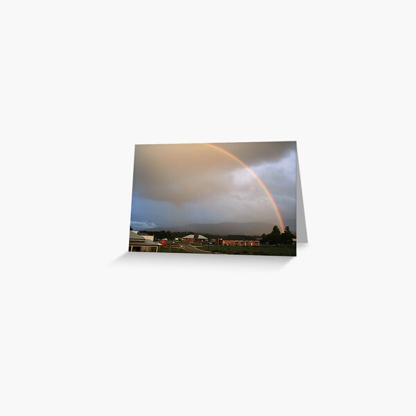 Rainbow over Mt Macedon Greeting Card
