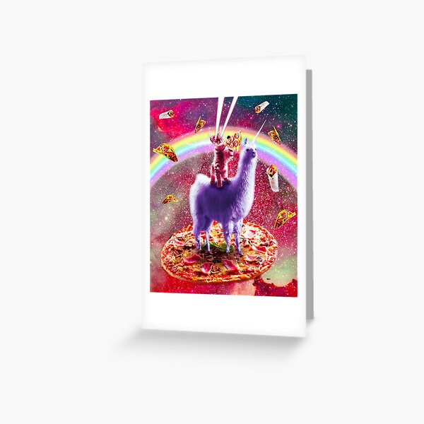 Item preview, Laser Eyes Outer Space Cat Riding On Llama Unicorn designed and sold by SkylerJHill.