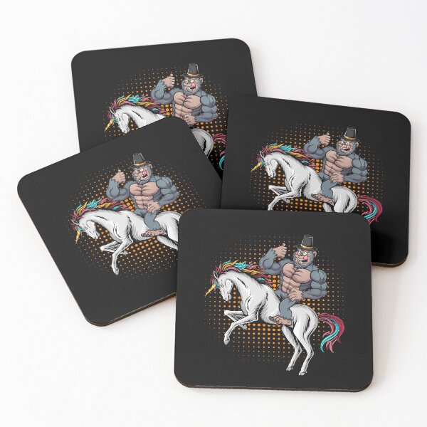 Item preview, Bigfoot riding Magical Unicorn and wearing hat thanksgiving  designed and sold by Mac Store.