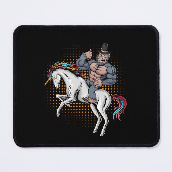 Item preview, Bigfoot riding Magical Unicorn and wearing hat thanksgiving  designed and sold by Mac Store.
